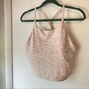 Old Navy Active crop top pastel pink and white size Large